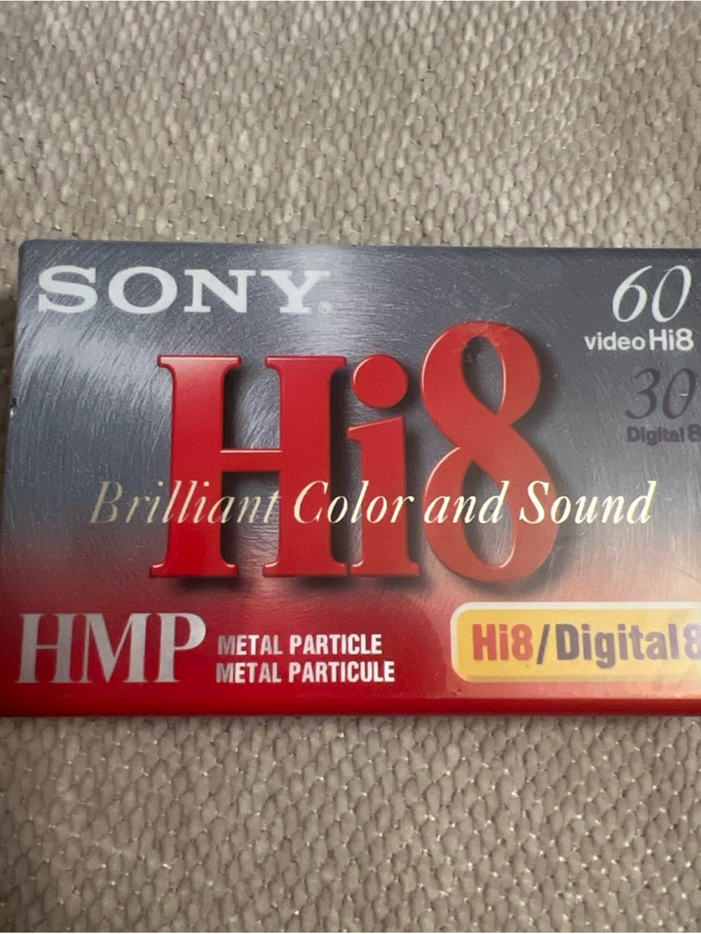 Sealed Sony Hi8 60min HMP P6-60HMP 8mm Video Cassette Metal Tape